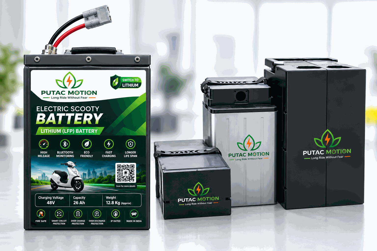 Conceptual range of PUTAC MOTION battery packs for commercial EV applications
